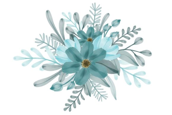 Arrangement of Green Watercolor Floral Illustrations