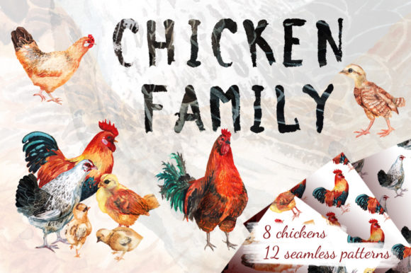 Chichen Family Watercolor Illustrations