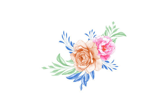 Digital Clipart Floral Watercolor 15 Illustrations