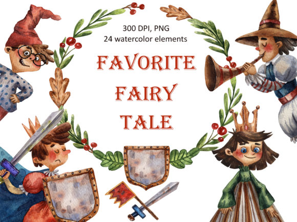 Favorite Fairy Tale - Watercolor Clipart