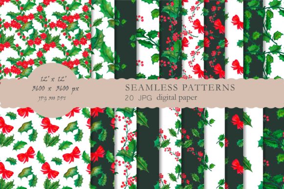 Seamless Pattern Watercolor Paper Illustrations
