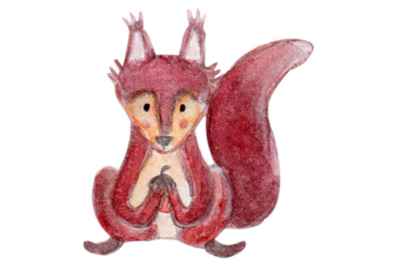Squirrel Animal Watercolor Woodland PNG