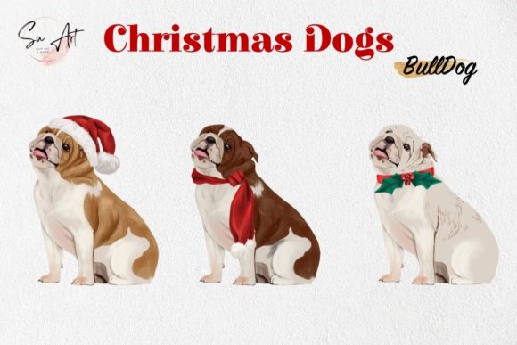 Watercolor BULLDOG Illustrations