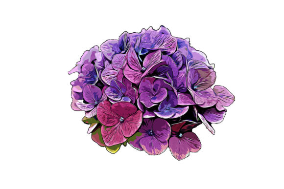 Watercolor Drawing of Colorful Flowers