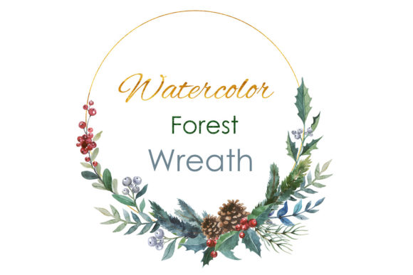 Winter Wreath Png Watercolor Wedding Illustrations